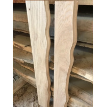 Deckbrett, Eiche mit gefräster Kante, 100x14cm breit, 2cm lang, 2 Stück 